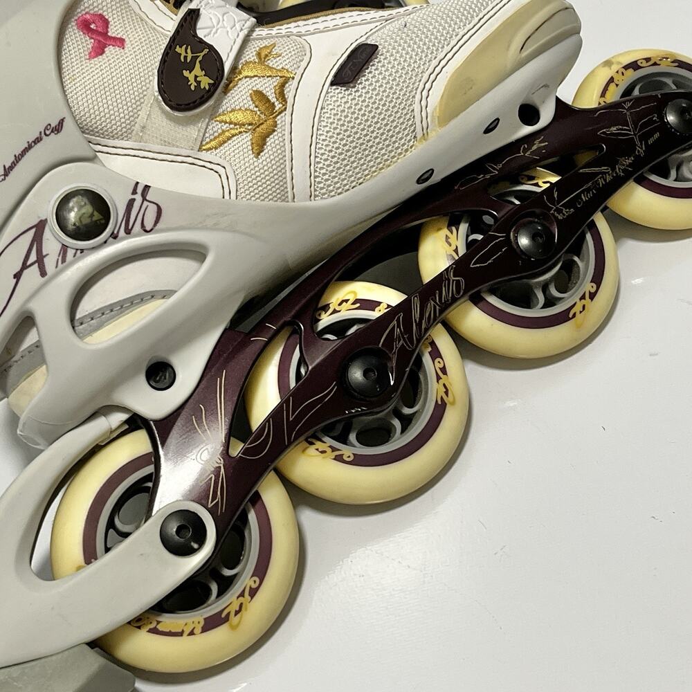 K2 Alexis W Inline Skates Women's US 8 Breast Cancer Awareness 80mm ABEC 5 Good! - Picture 10 of 16